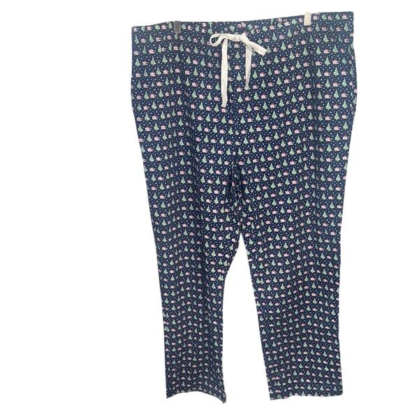 Vineyard Vines Lounge Santa Whale Pattern Drawstring Pajama Pants M-234 Sz XXL - Picture 1 of 7